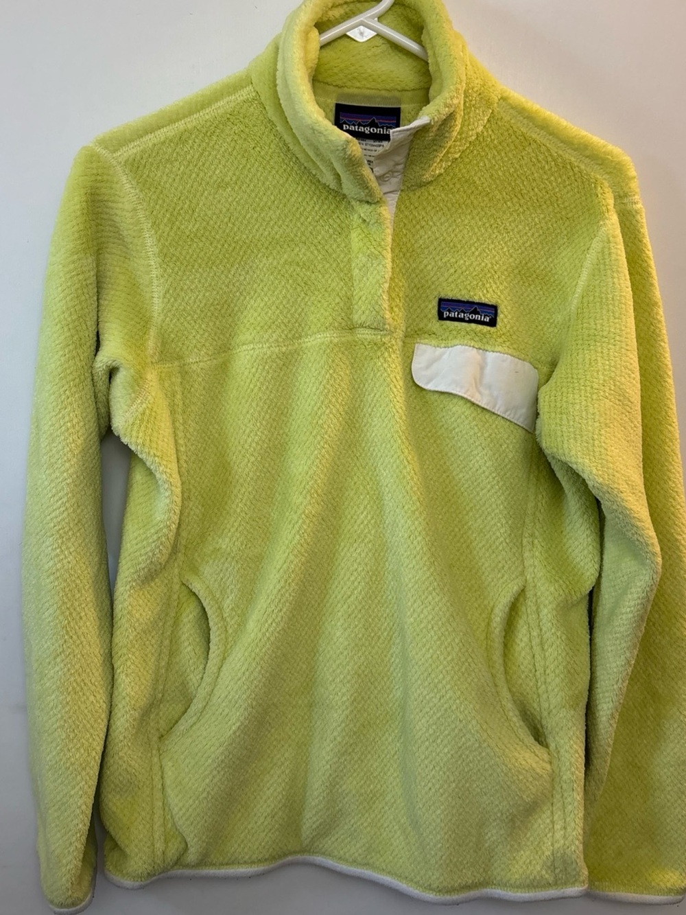 Patagonia Re-Tool Snap-T Fleece Pullover Yellow High Pile Pocket Size M